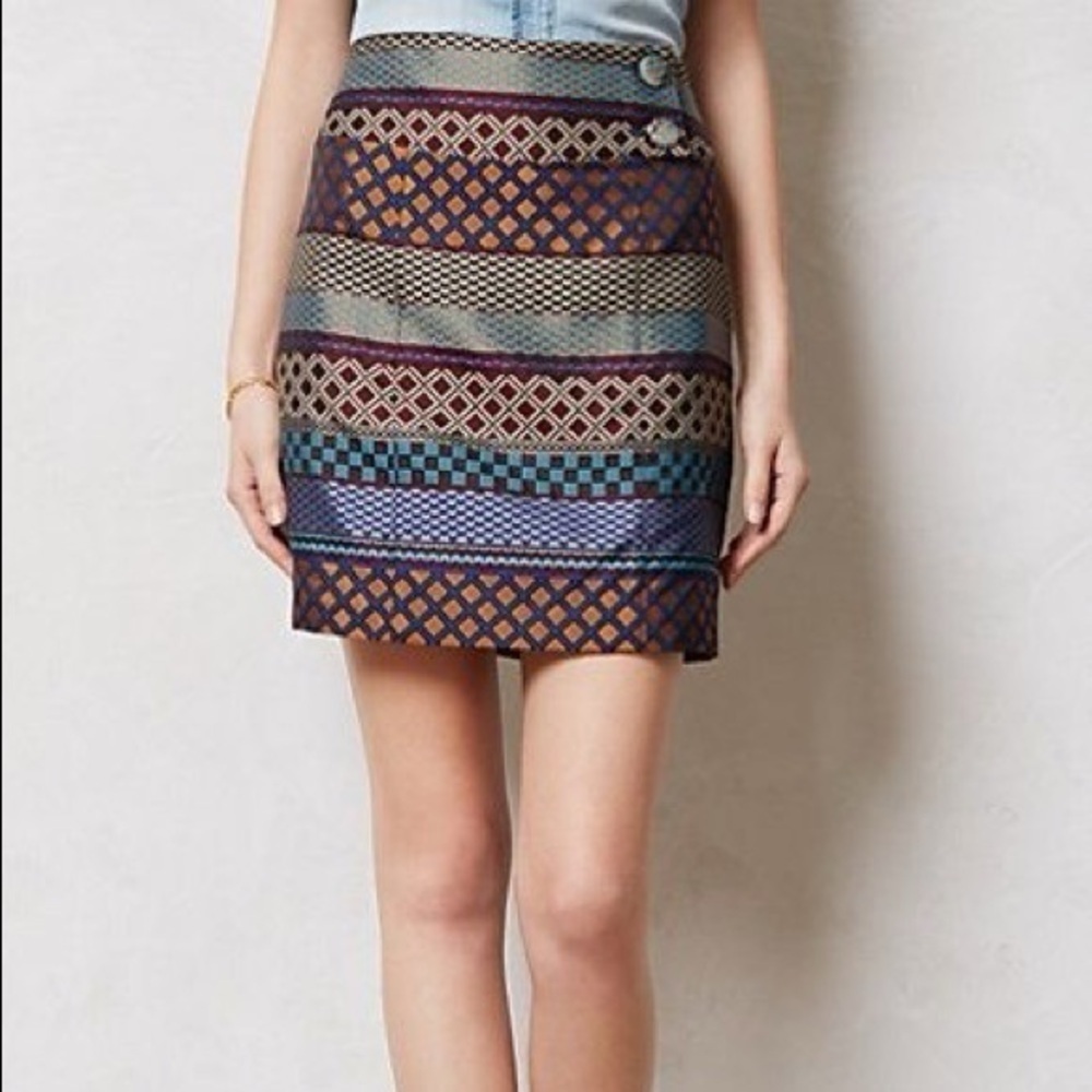 Maeve Multicolor Striped Pencil Skirt size 10 - Picture 2 of 10